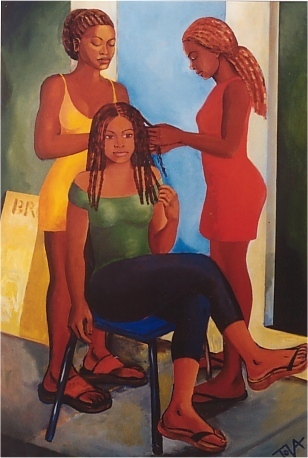 Brazilian Paintings, Salvador, Bahia, Braiders