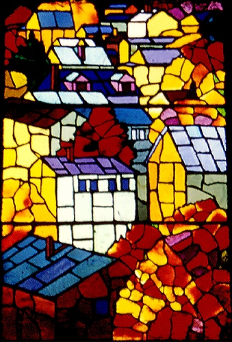 'Fall' Faceted Glass Panel